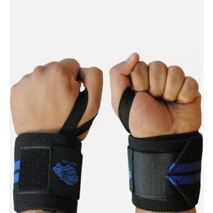 Reckon Premium Weightlifting Wrist Straps Two 80cm 31.5" Black Blue New